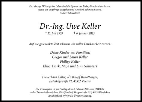 Alle Traueranzeigen F R Uwe Keller Trauer Rp Online De