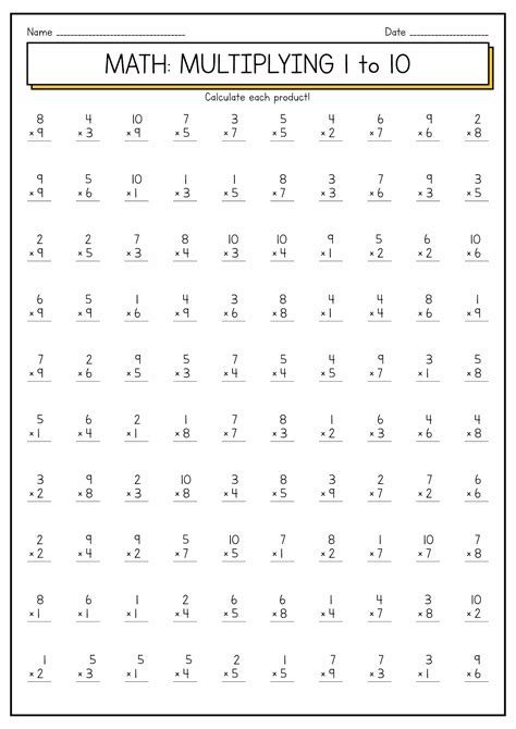 Timed Multiplication Worksheets