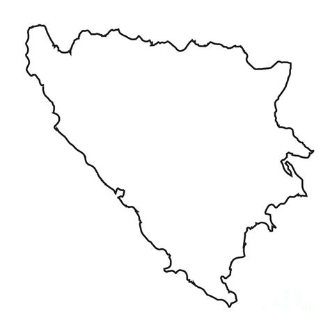 Bosnia And Herzegovina Country Outline Digital Art By Bigalbaloo Stock