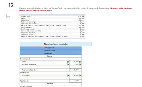 Solved Prepare A Classified Balance Sheet For Tucson Co Chegg