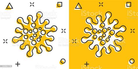 만화 스타일의 질병 박테리아 아이콘 흰색 고립 된 배경에 알레르기 만화 벡터 그림 미생물 바이러스 스플래시 효과 비즈니스 개념