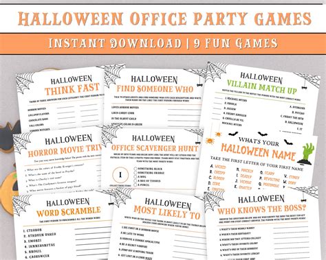 Halloween Office Party Games Halloween Games For Office Etsy