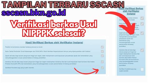 Tampilan Baru Sscasn Verifikasi Berkas Usul Nipppk Sudah Selesai