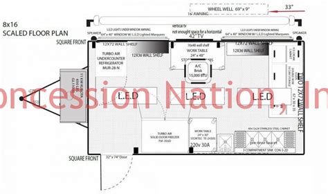 8x16 Ice Cream Trailer Floorplan Olson S Food Trucks For Sale