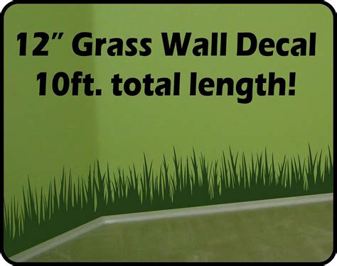 Tall Grass Wall Decal Border 10 Ft Total Length Removable Vinyl Stickers Baseboard Decor