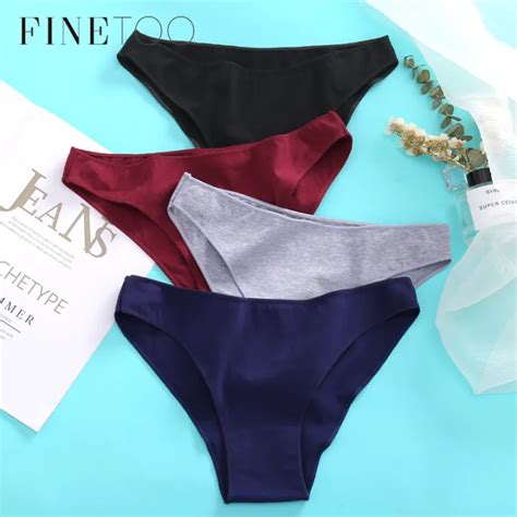 FINETOO Solid M XXL Panties Women Cotton Lingerie Woman Underwear Sexy Femme Underwear Girls