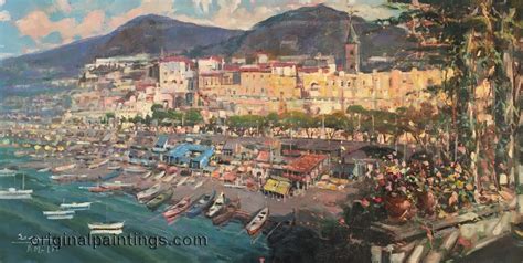 Amalfi In June Mario Sanzone Original Oil Unicorn Gallery