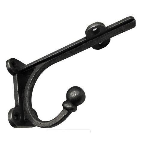 Nach Cast Iron Wall Mount Matte Black Floating Shelf Bracket With Hook