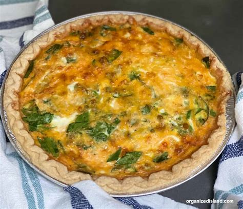 Easy Ham And Spinach Quiche Breakfast Casserole Recipe Organized Island