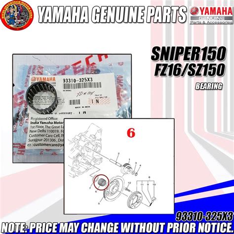 SNIPER150 FZ16 SZ 150 BEARING YGP GENUINE 93310 325X3 Shopee