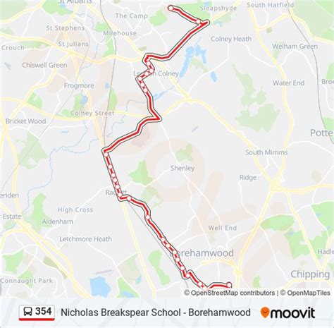 354 Route Schedules Stops Maps Borehamwood Updated