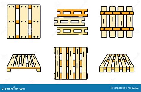 Pallet Icons Vector Flat Stock Vector Illustration Of Storage 189211538