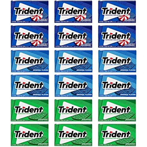 Trident Sugar Free Gum Variety Pack, Spearmint, Perfect Peppermint ...