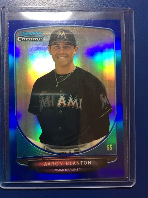 Aaron Blanton Bowman Chrome Card Bdpp Blue Refractor D