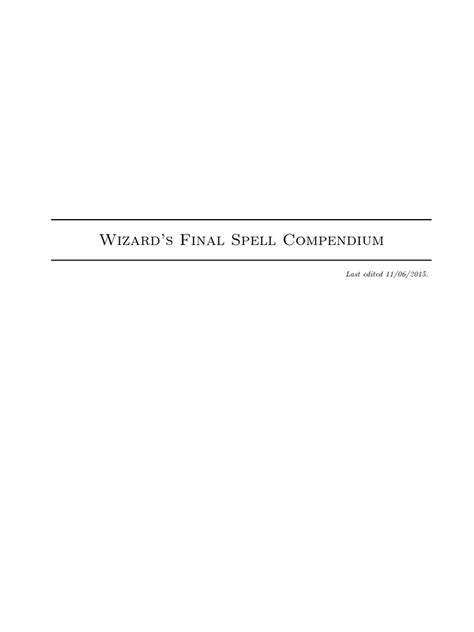 Wizard Spells | PDF | Dungeons & Dragons