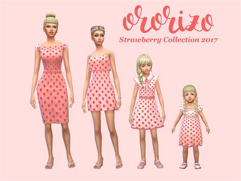 The Sims Resource Strawberry Dress Collection 2017 Romantic Garden