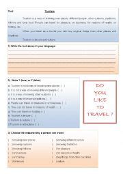 Tourism Esl Worksheet By Teacherjosiane