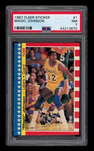 1987 88 Fleer Sticker Set Break 1 Magic Johnson PSA 7 NM EBay