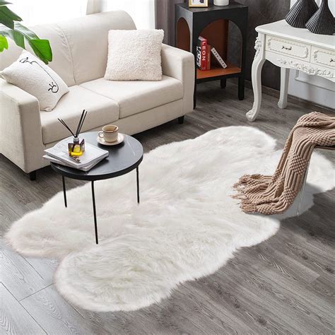 Free Shipping Latepis Soft Faux Sheepskin Fur Rug X Feet White