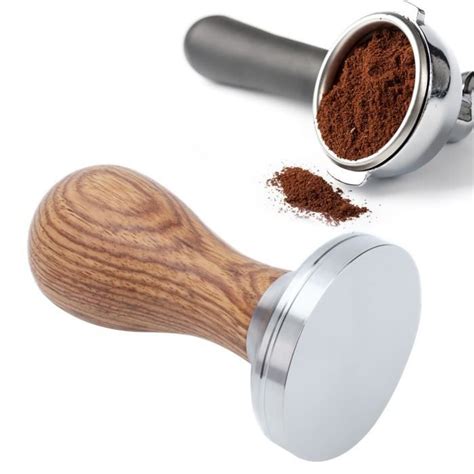 Qiilu Tasseur de café Tamper à café Solide 53 Mm de Poche Huanghuali