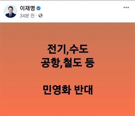 이재명 尹정부 민영화 반대국힘 반지성 선동 네이트 뉴스