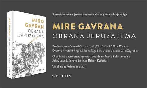 Predstavljanje Knjige Mire Gavrana Obrana Jeruzalema