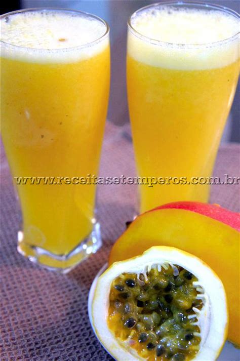 Receita de Suco de Maracujá Manga Receitas e Temperos