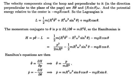 Solved Consider The Hamiltonian For A Bead On A Rotating Hoop And