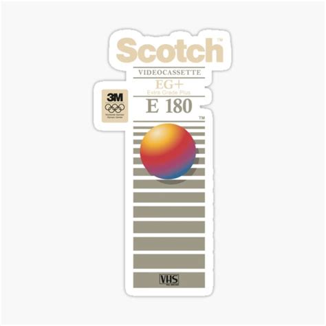 Vhs Scotch Videocassette E180 Sticker By Jairgdasilva Redbubble