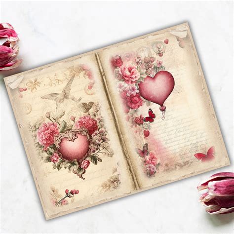 Junk Journal Printable Printable Paper Valentine S Day Scrapbook Page