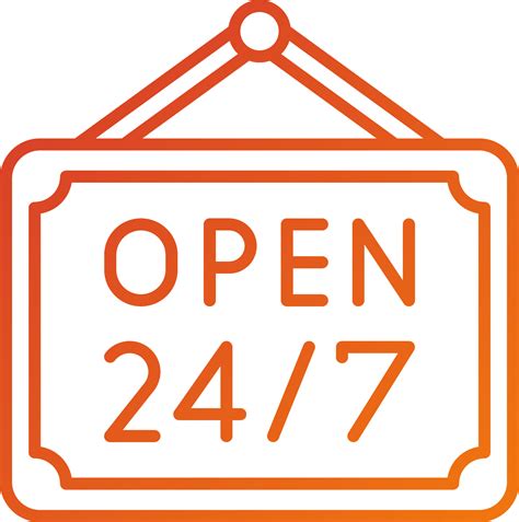 24 Hours Open Icon Style 21646146 Vector Art at Vecteezy