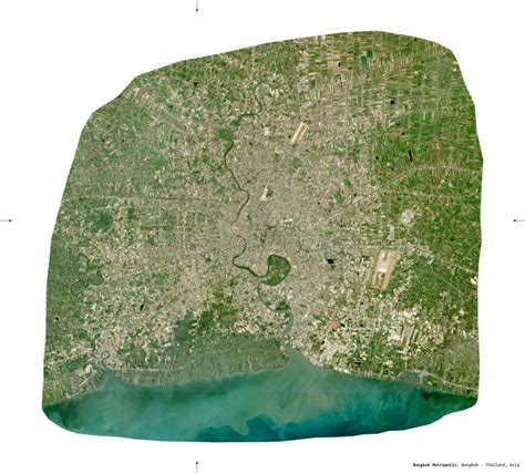 Bangkok Metropolis Thailand White Solid Sentinel 2 Satellite Stock