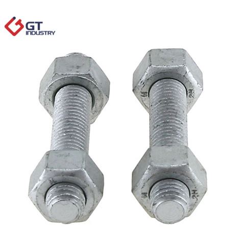 HDG ASTM A193 A193m Grade B16 Hot DIP Galvanized Stud Bolt With 2 Nuts