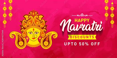 Fototapeta Happy Navratri Discount Upto 50 Off Banner Of Indian