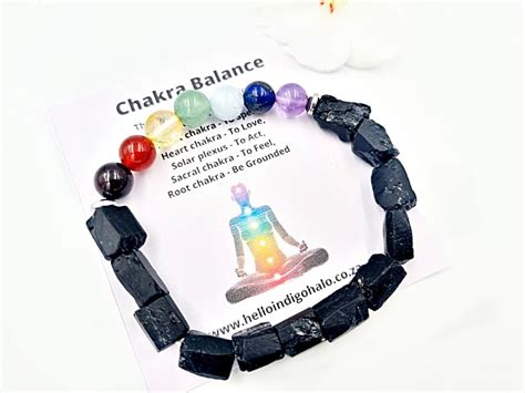 Black Tourmaline Chakra Bangle Hello Indigo Halo