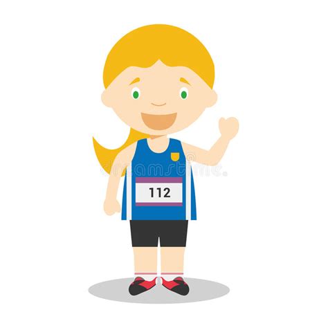 Vector Femenino Del Jugador Del Atletismo El Jugar En Diversas