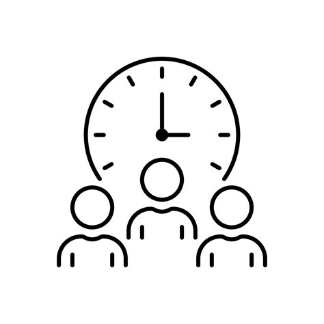 icono de línea de optimización de reloj de programa de proceso de