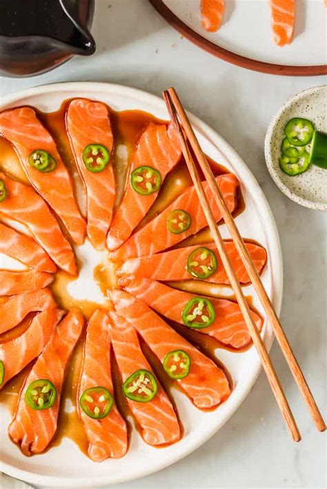 Spicy Salmon Sashimi With Ponzu Sauce Lena S Kitchen