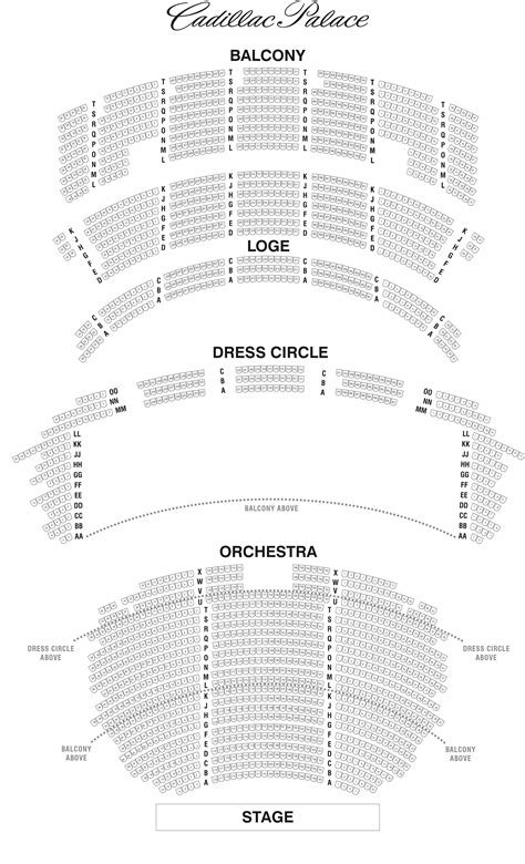 Seating Chart Cadillac Palace Theatre