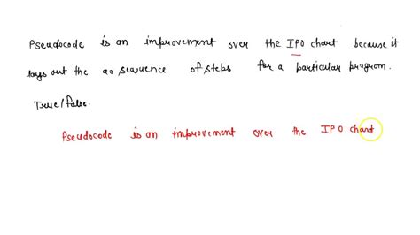 Solved Pseudocode Is An Improvement Over The Ipo Chart Because It Lays