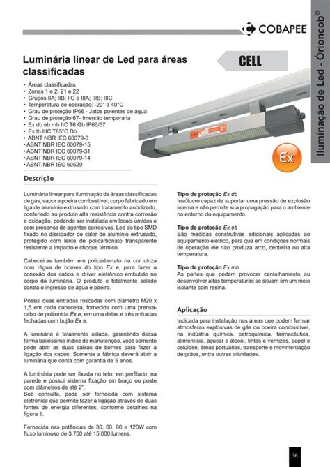 Cell Lumin Ria Linear De Led Para Reas Classificadas Cobapee