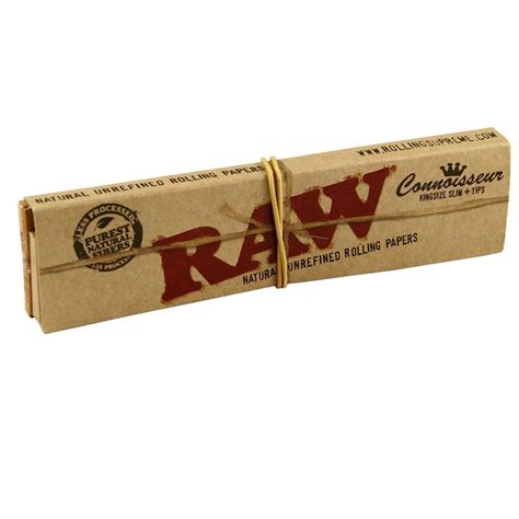 Raw Classic Connoisseur King Size Slim Rolling Papers And Tips Smokers