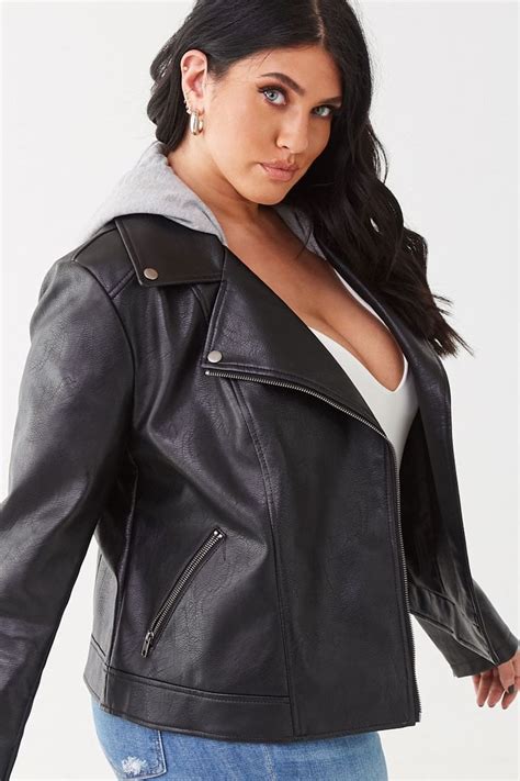 Plus Size Faux Leather Jacket Plus Size Leather Jacket Plus Size Fall Outfit Leather Jacket