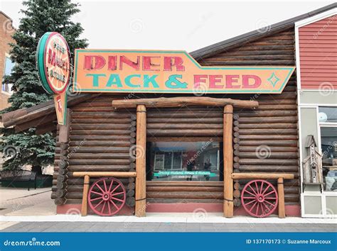 Small Town Retro Diner, High River, Alberta, Canada Editorial Stock ...