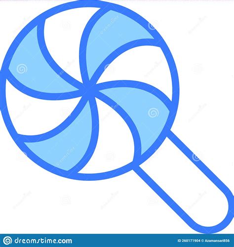 Contorno Azul Del Vector De Lollipop Dulce Ilustración del Vector