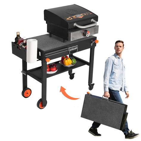 Jirichmi Portable Grill Table Blackstone Griddle Stand Bbq Prep Table