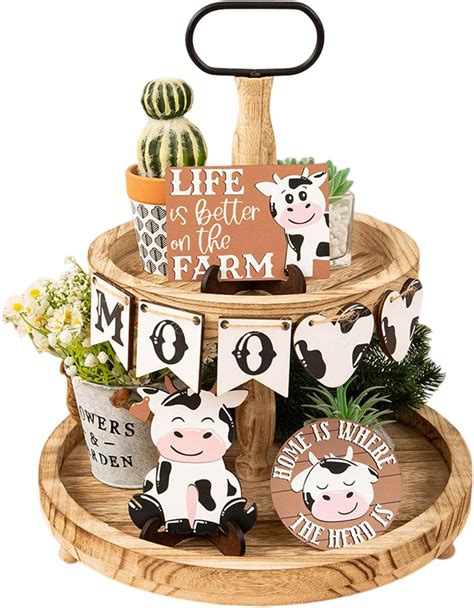 Amazon Rural Cow Summer Tiered Tray Decor Dairy Farm Party Tiered