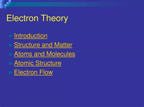 PPT - Electron Theory PowerPoint Presentation, free download - ID:5038997