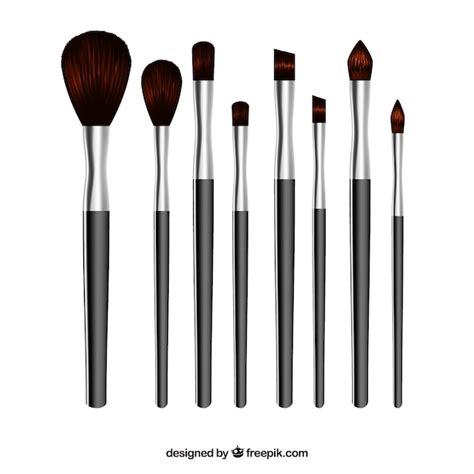 Colección De Brochas De Maquillaje Realistas Descargar Vectores Gratis