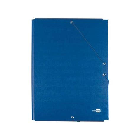 Carpetas De Gomas Carton Forrado Paper Coat Liderpapel Folio Azul